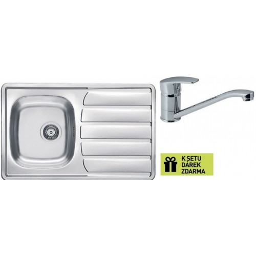 ALVEUS Set dřez Zoom 20 nerez + baterie Riviera chrom + dárek