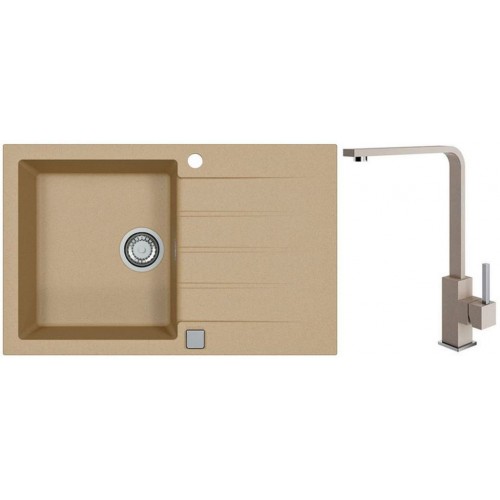 ALVEUS Set CADIT 20 dřez 790x500 mm + baterie AFRA, béžová
