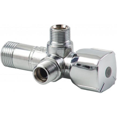 ARCO kombinovaný rohový ventil A-80 se dvěma vývody 1/2'x3/8'x3/8', anticalc ARCO kombinovaný rohový ventil A-80 se dvěma vývody 1/2'x3/8'x3/8', anticalc