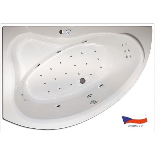 ARTTEC Massage FLAT 150x90 levá Hydro a air masážní akrylátová vana PAN00747