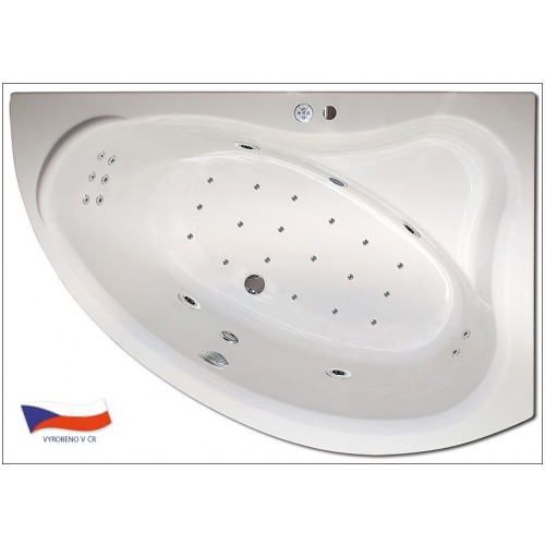 ARTTEC Massage FLAT 150x90 pravá Hydro a air masážní akrylátová vana PAN00748