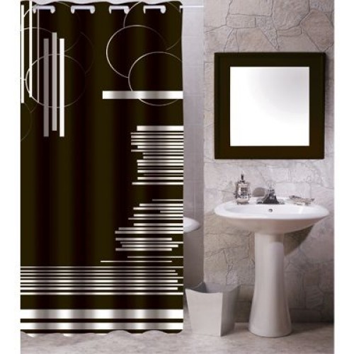 ARTTEC Sprchový závěs - 180x200 cm - polyester - black graphic MSV00519