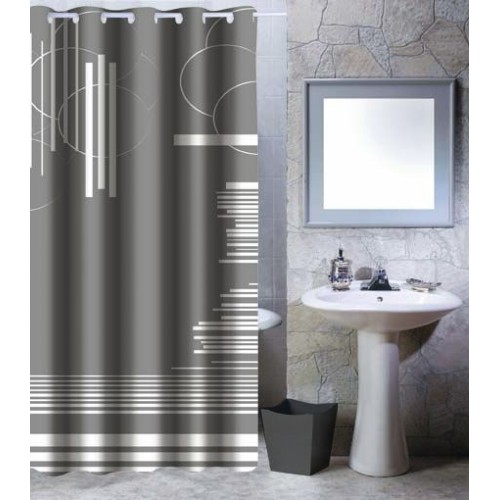 ARTTEC Sprchový závěs - 180x200 cm - polyester - grey graphic MSV00544