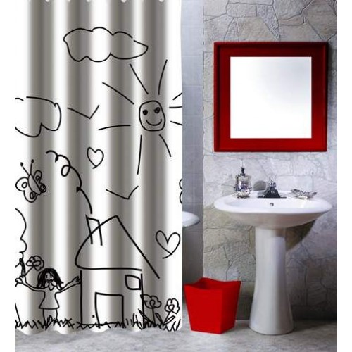 ARTTEC Sprchový závěs - 180x200 cm - polyester - children´s garden MSV00548