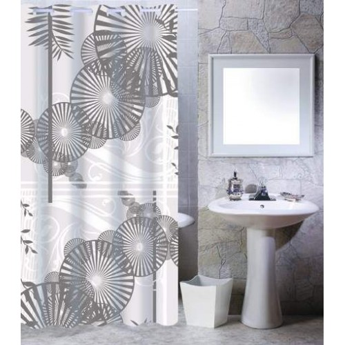 ARTTEC Sprchový závěs - 180x200 cm - polyester - ombrelles marron MSV00563