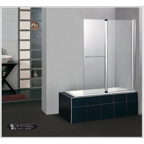ARTTEC Zástěna 506 chrome clear Vanová zástěna dvoudílná PAN00625