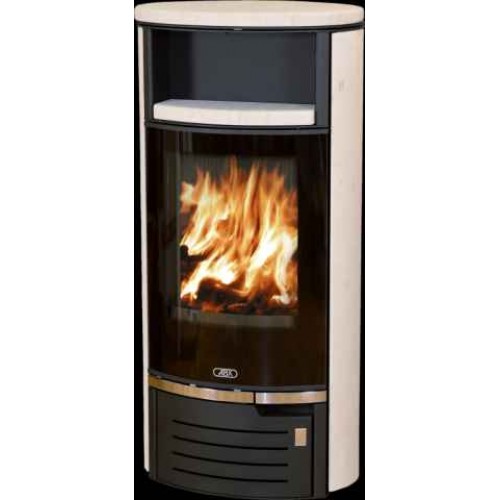 ABX Atlantik 5 krbová kamna na dřevo, černý plech + cream, včetně horní desky