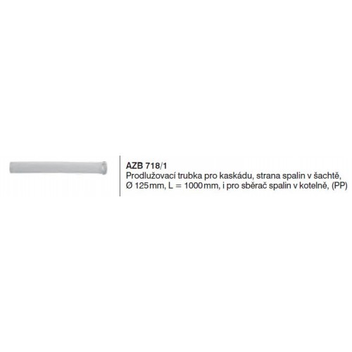 Junkers AZB 718/1 Prodloužení 1000mm, průměr 125mm, PP 7719002896 Junkers AZB 718/1 Prodloužení 1000mm, průměr 125mm, PP 7719002896