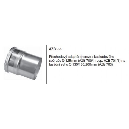 Junkers AZB 929 Adaptér 125/130mm, nerez 7719002899 Junkers AZB 929 Adaptér 125/130mm, nerez 7719002899
