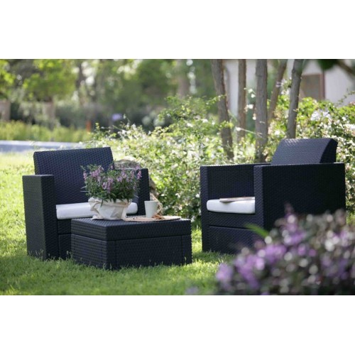 ALLIBERT Balkonový set nábytku LIMOUSINE anthracite + grey