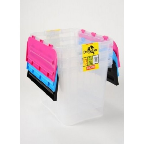 HEIDRUN set 3ks úložný box s integrovaným víkem, 30 x 39,5 x 29,5 cm, 24 l, 31649