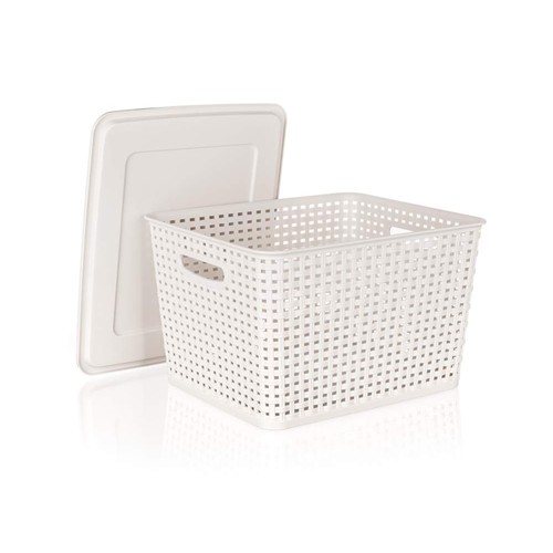BANQUET Úložný box rattan 10 L s víkem, creamy 5512085 BANQUET Úložný box rattan 10 L s víkem, creamy 5512085