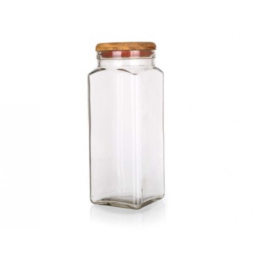 VETRO-PLUS Dóza Kubík 2,5l dřevěné víko 166351542