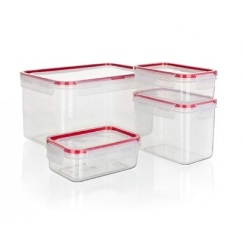 BANQUET 4-dílná sada dóz na potraviny SUPER CLICK červená 55BR1104R