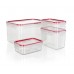 BANQUET 4-dílná sada dóz na potraviny SUPER CLICK červená 55BR1104R