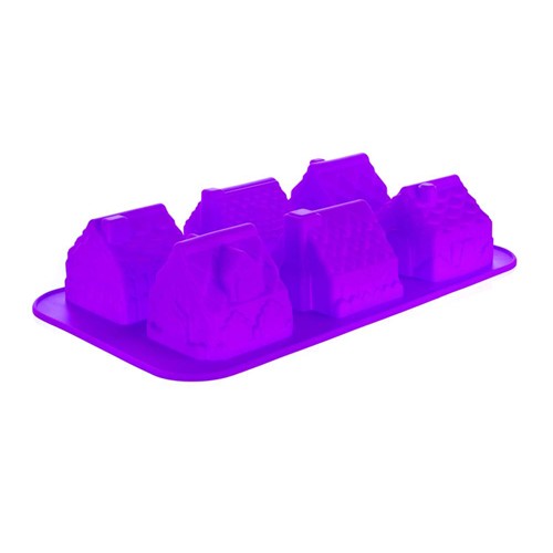 BANQUET Silikonová forma 6ks domečky 29,5x17,5x6 cm Culinaria violet 3120165V