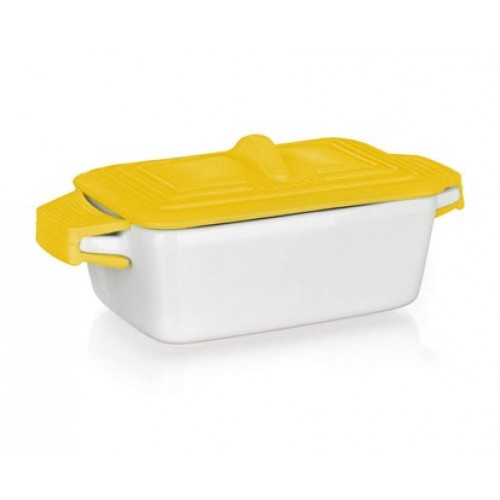 BANQUET Zapékací miska obdelník se silikonovým víčkem YELLOW 60338027Y BANQUET Zapékací miska obdelník se silikonovým víčkem YELLOW 60338027Y