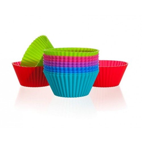 BANQUET Silikonové košíčky 12 pcs Muffin Cups o6cm - 3,75cm x 2,7cm Culinaria red 3122012MIX