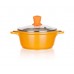 BANQUET Hrnec s poklicí 16x7,5 cm a silikonovým knobem Gourmet Ceramia ORANGE 40SB16ACCO
