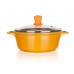BANQUET Hrnec s poklicí 20x8,5 cm a silikonovým knobem Gourmet Ceramia ORANGE 40SB20ACCO