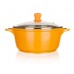 BANQUET Hrnec s poklicí 24x11,5 cm a silikonovým knobem Gourmet Ceramia ORANGE 40SB24ACCO