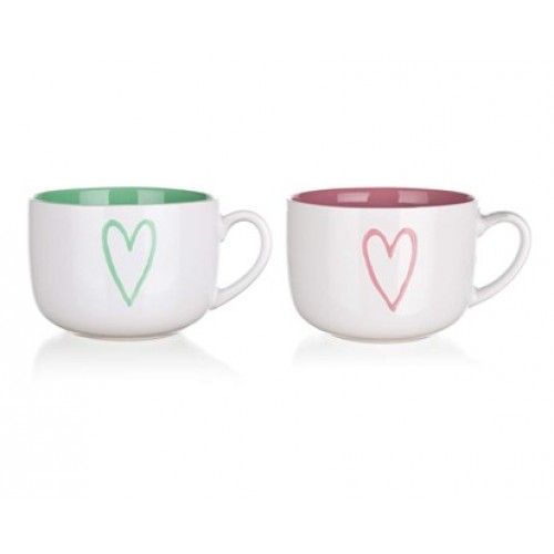 BANQUET Jumbo hrnek HEARTS 580 ml, assorted 60220031 BANQUET Jumbo hrnek HEARTS 580 ml, assorted 60220031