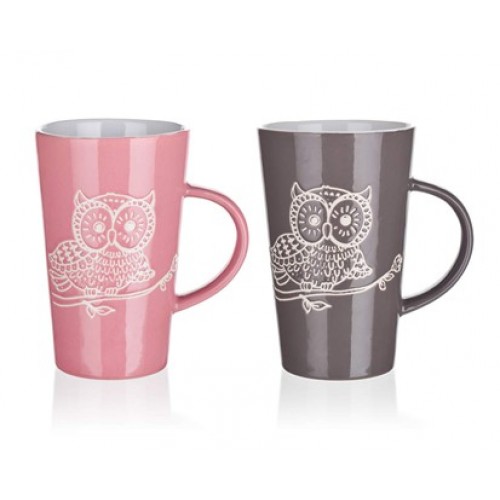 BANQUET Hrnek vysoký OWL 350 ML, assorted 60250007 BANQUET Hrnek vysoký OWL 350 ML, assorted 60250007