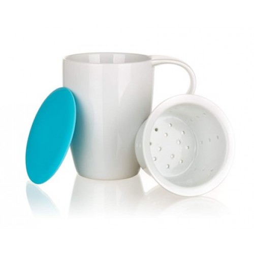 BANQUET Hrnek se sítkem a silikonovým víčkem 350ml COLOR PLUS BLUE 60338000B BANQUET Hrnek se sítkem a silikonovým víčkem 350ml COLOR PLUS BLUE 60338000B