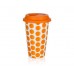 BANQUET Hrnek dvoustěnný se silikonovým víčkem 280ml COLOR PLUS ORANGE 60338003O