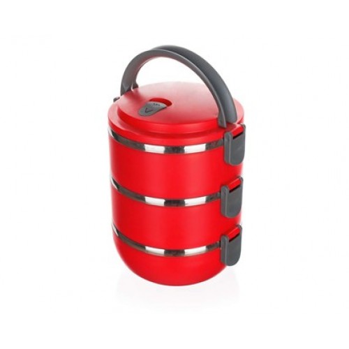VÝPRODEJ BANQUET Jídlonosič plastový CULINARIA Red 2,1l, 3 díly 48220021, POŠKOZEN OBAL
