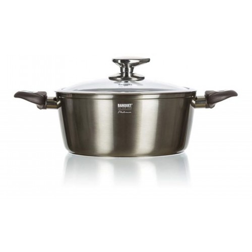 BANQUET METALLIC PLATINUM Kastrol s nepřilnavým povrchem 28 x 12,5 cm, s poklicí 40051906