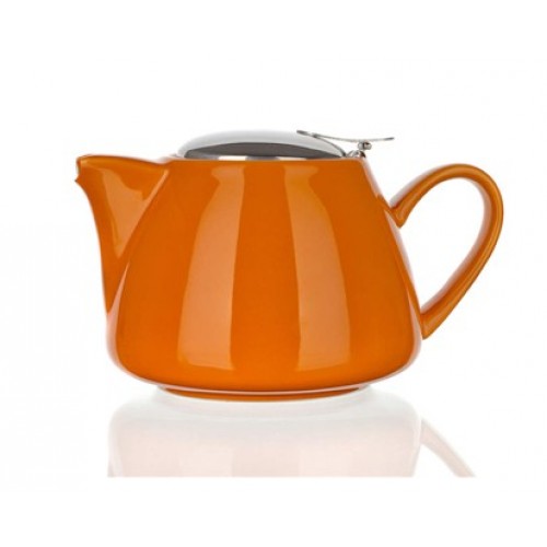 BANQUET Konvička s nerezovým víčkem a sítkem Bonnet oranžová OK 60GSSFYT138LO Objem (ml): 700, 300, 140 Počet ks v sadě: 3 Materiál: Keramika, Silikon Barva: Bílá, modrá