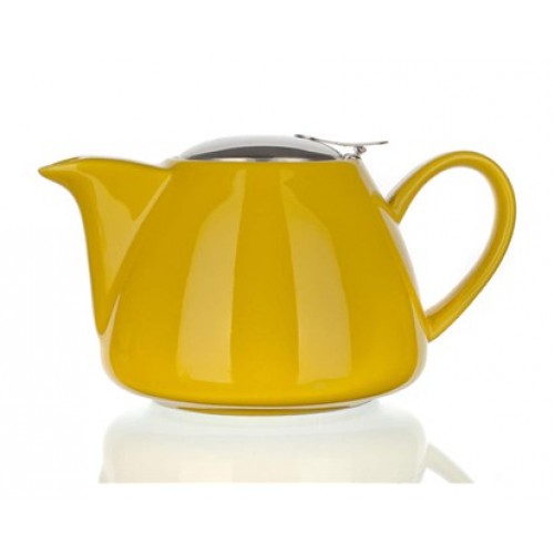 BANQUET Konvička s nerezovým víčkem a sítkem Bonnet žlutá OK 60GSSFYT138LY Objem (ml): 700, 300, 140 Počet ks v sadě: 3 Materiál: Keramika, Silikon Barva: Bílá, modrá