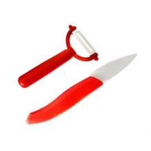 Keramický nůž 7,6cm a škrabka 2d sada Apetit, červená 25CK092DR