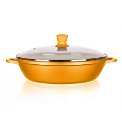 BANQUET Pánev paella 28x7 cm se slikonovým knobem Gourmet Ceramia ORANGE 40SPB28CCO BANQUET Pánev paella 28x7 cm se slikonovým knobem Gourmet Ceramia ORANGE 40SPB28CCO
