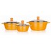 BANQUET Sada hrnců s poklicí 3KS 16+20+24 cm Gourmet Ceramia ORANGE
