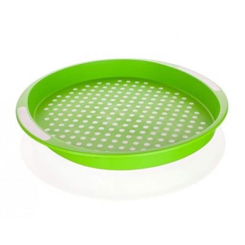BANQUET Plastový tác 40*40*4 cm zelený, protiskluzový 12G56GR