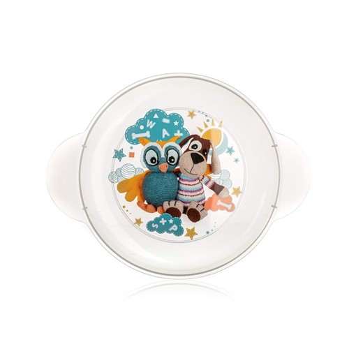BANQUET Dětský plastový mělký talíř 234x183x24 mm, motiv: Owl 55DPL4KDSOWL