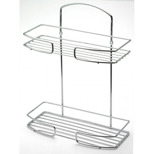 BATH&HOME Dvoupatrová rovná koupelnová police