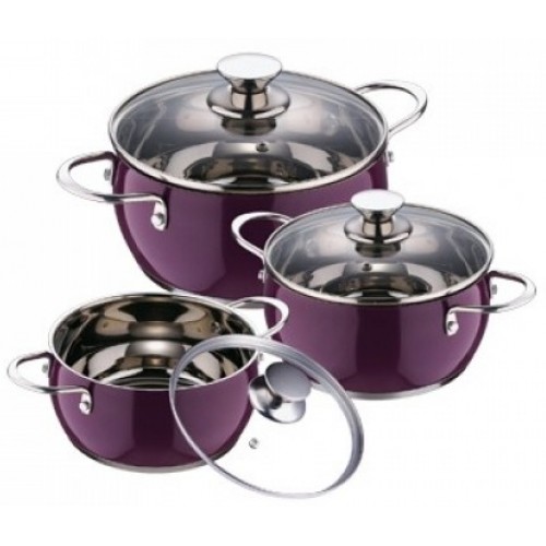 BERGNER Nádobí nerez PURPLE, sada 6 ks, fialová, bg-6266PR BERGNER Nádobí nerez PURPLE, sada 6 ks, fialová, bg-6266PR