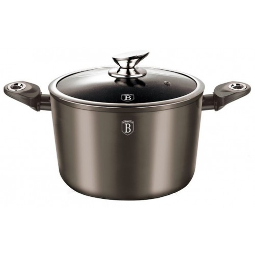 BERLINGERHAUS Carbon Metallic Line hrnec s poklicí 24 cm, šedá BH-1247