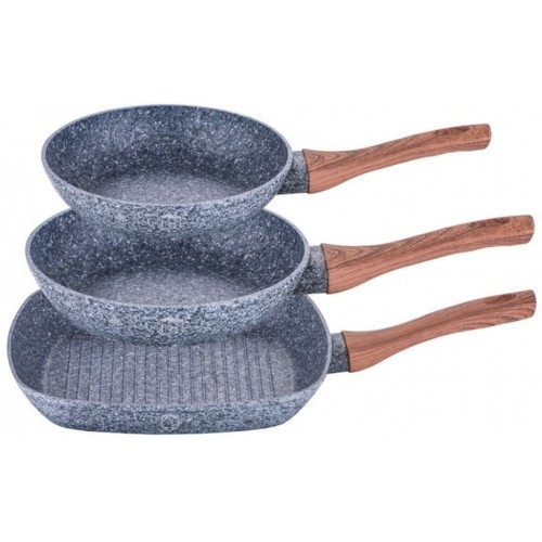 BERLINGERHAUS Forest Line sada pánví 3 ks 20 cm, 24 cm, gril 28 cm BH-1215