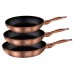 BERLINGERHAUS Copper Metallic Line Pánev s mramorovým povrchem sada 3 ks BH-1278