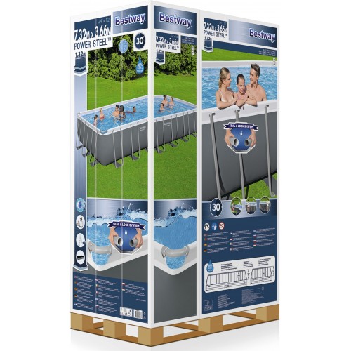 VÝPRODEJ BESTWAY Power Steel Bazénový set 732 x 366 x 132 cm, písková filtrace 56475 POŠKOZENÝ OBAL!!