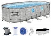 BESTWAY Power Steel Stacked Stone Swim Vista Bazénový set 549 x 274 x 122 cm, kartušová filtrace 56716