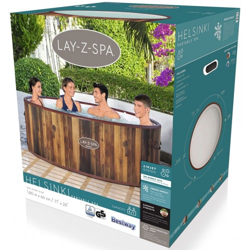 BAZAR!! BESTWAY Lay-Z-Spa Helsinki AirJet Vířivka, 180 x 66 cm, 5-7 osob 60025 POŠKOZENÝ OBAL!!