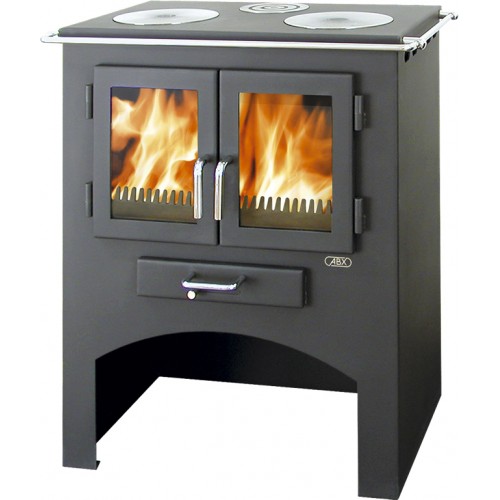 ABX Kuchyňský sporák na dřevo s lit. plotýnkami bez trouby 3020 L, šedý plech