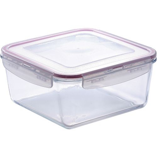 BERGNER Dóza na potraviny s klip víčkem čtvercová skleněná 3,3 L BG-3632