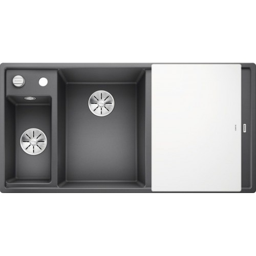 BLANCO Axia III 6 S InFino dřez, s excentrem SILGRANIT, levý, šedá skála 524654