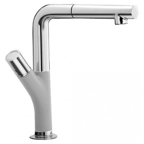 BLANCO Yovis-S Silgranit-look dřezová baterie, perlově šedá/chrom 520758